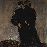 Egon Schiele Hermits oil